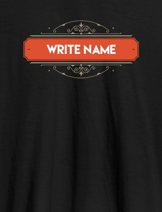Write YourName On Black Color Customized Tshirt for Men