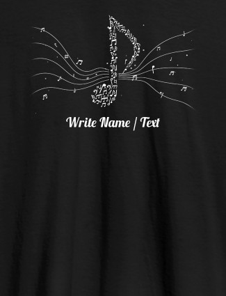 Musical Theme with Your Name On Black Color Personalized Tshirt