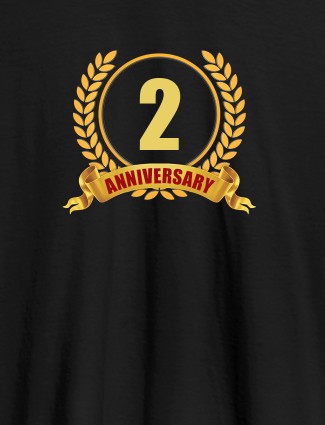 Anniversary Theme On Black Color Personalized T-Shirt