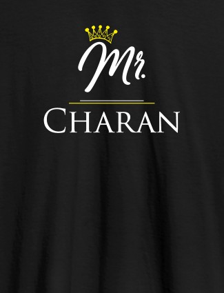 Mr with Your Text On Black Color Personalized Tshirt