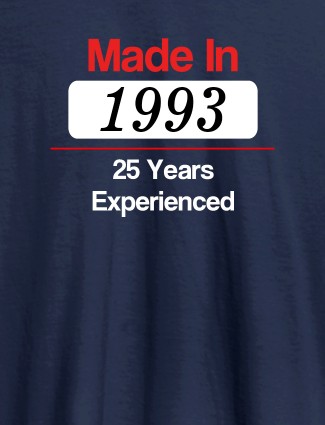 Made In Year Experienced Printed Mens T Shirt Design Navy Blue Color