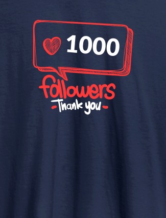 Followers Thank Printed Mens T Shirt Navy Blue Color