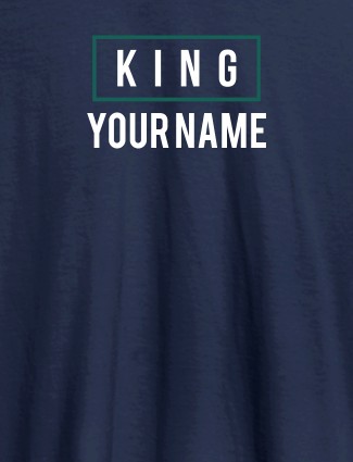 King Name Personalized Mens T Shirt Navy Blue Color