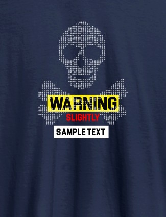 Danger Zone Warning Personalised Printed Mens T Shirt Navy Blue Color