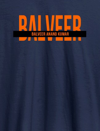 Personalized Mens T Shirt With Name Orange Color Navy Blue Color