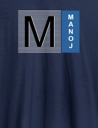 Personalised Mens T Shirt With Initial Name Navy Blue Color