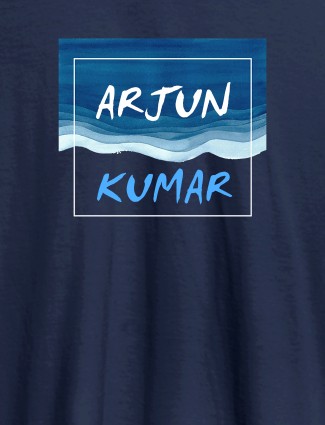 Watercolor Design With Name Personalised Mens T Shirt Navy Blue Color