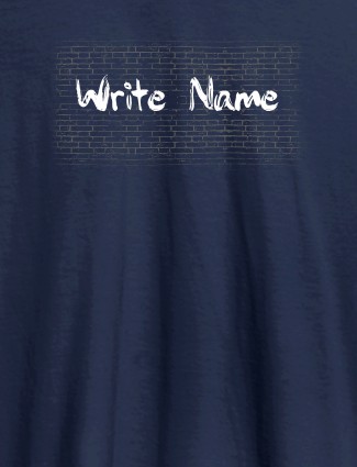 Graffiti Brick Wall T Shirt With Name Mens Wear Navy Blue Color