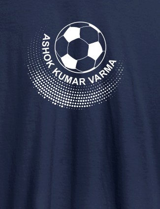 Personalised Mens Unique Football T Shirt With Name  Navy Blue Color