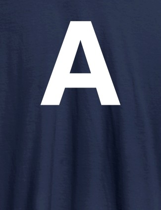 Single Letter On Navy Blue Color Customized Men Tees