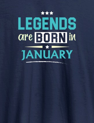Kings Are Born In Month Personalised Printed Mens T Shirt Navy Blue Color