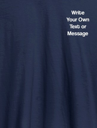 Pocket Text On Navy Blue Color Customized Mens T-Shirt