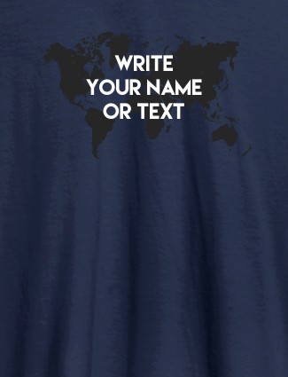 Write Your Name On Navy Blue Color Customized Men Tees