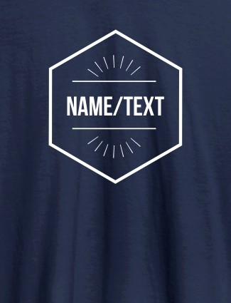 Simple Design with Name On Navy Blue Color Personalized T-Shirt