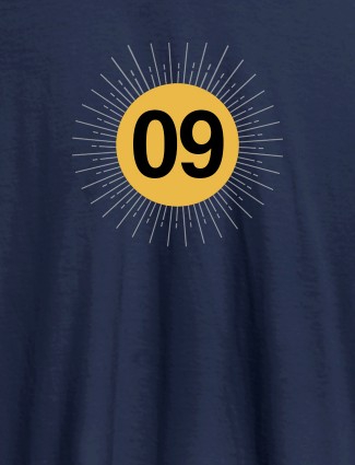 Your Lucky Number with Design On Navy Blue Color Customized Men Tees