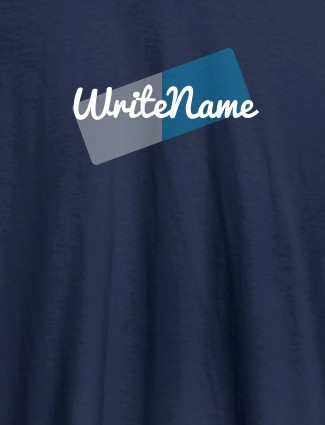 Write Name On Navy Blue Color T-shirts For Men with Name, Text and Photo