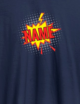 Thunder Theme On Navy Blue Color Men T Shirts with Name, Text, and Photo