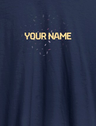 Blast Design with Your Name On Navy Blue Color Customized Men Tees