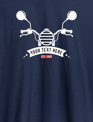Your text with Bike Theme On Navy Blue Color Personalized Tshirt
