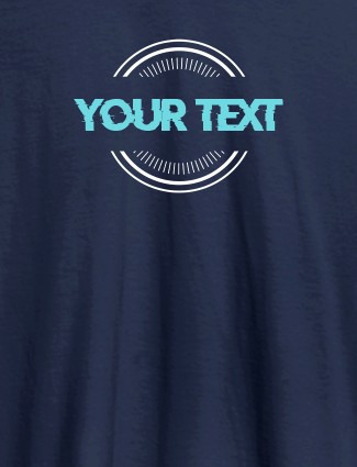 Stamp Theme with Your Name On Navy Blue Color Customized Men Tees