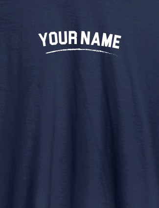 Signature Theme with Your Name On Navy Blue Color Customized Mens T-Shirt