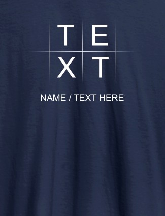 Write Your Name and Text On Navy Blue Color Personalized Tees