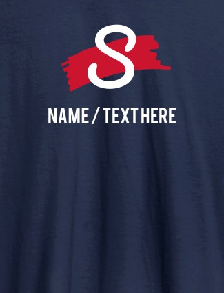 Paint Brush Theme with Initial and Name On Navy Blue Color Personalized T-Shirt
