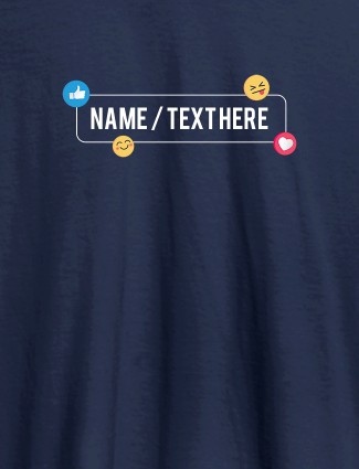 Your Name with Emojis On Navy Blue Color Personalized Tshirt