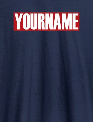 YourName On Navy Blue Color Customized Tshirt for Men