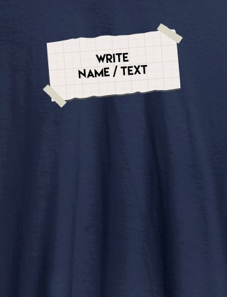Paper Cutting with Name On Navy Blue Color T-shirts For Men with Name, Text and Photo