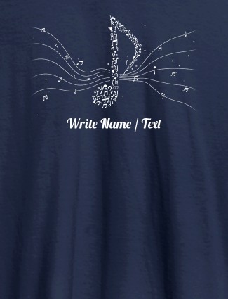 Musical Theme with Your Name On Navy Blue Color Personalized Tshirt