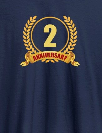 Anniversary Theme On Navy Blue Color Personalized T-Shirt