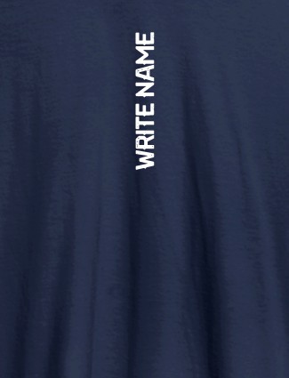 Vertical Name On Navy Blue Color Customized Men Tees