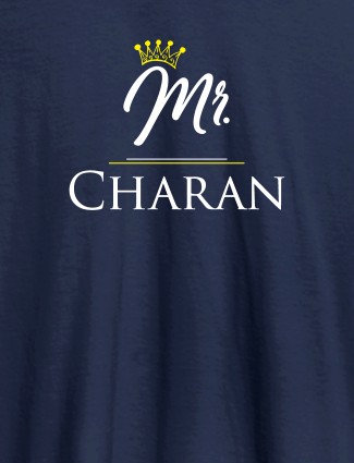 Mr with Your Text On Navy Blue Color Personalized Tshirt