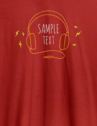 Personalised Fashion Mens Tshirt With Headphones Red Color