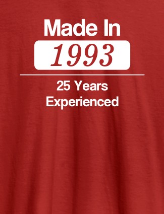 Made In Year Experienced Printed Mens T Shirt Design Red Color