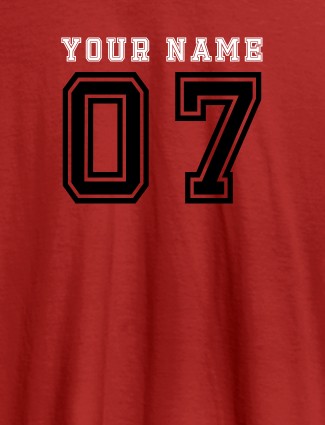 Printed Mens T Shirt Design With Your Name Red Color