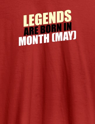 Legends Are Born In November Printed Mens T Shirt Red Color