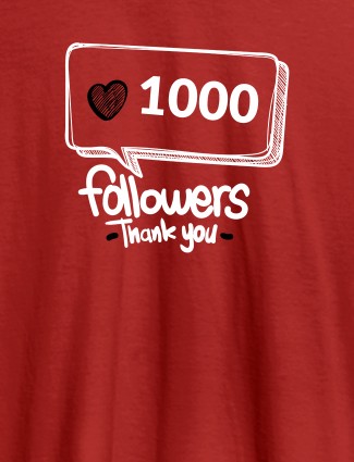 Followers Thank Printed Mens T Shirt Red Color