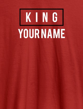 King Name Personalized Mens T Shirt Red Color