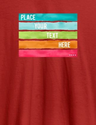 Watercolor T Shirt Printing With Name Personalised Mens Wear Red Color
