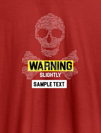 Danger Zone Warning Personalised Printed Mens T Shirt Red Color