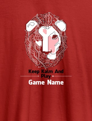 Keep Calm And Play Game Name Personalised Printed Mens T Shirt Red Color
