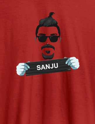 Funky Beard Moustache Sunglasses Personalised Mens T Shirt Red Color