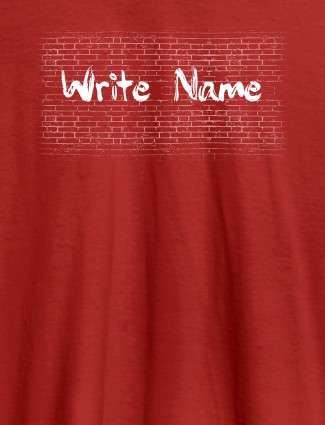 Graffiti Brick Wall T Shirt With Name Mens Wear Red Color