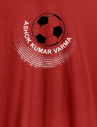 Personalised Mens Unique Football T Shirt With Name  Red Color