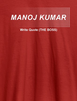 Personalised Unique Mens T Shirt With Name Red Color