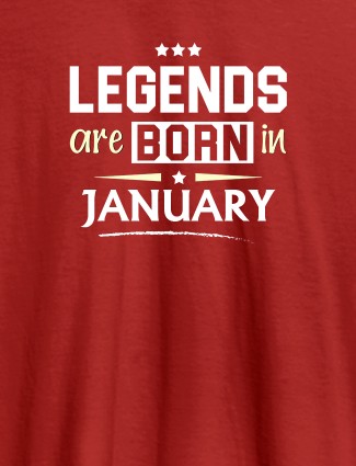 Kings Are Born In Month Personalised Printed Mens T Shirt Red Color