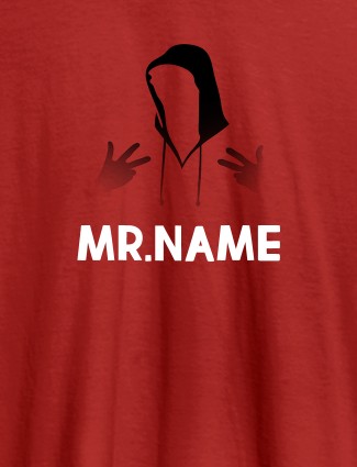 YoYo Design with Text On Red Color T-shirts For Men with Name, Text and Photo