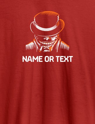 Wild Man with Cigaratte On Red Color Personalized Tees